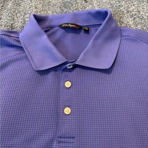 Walter Hagen Navy Polo Shirt with checker fabric pattern